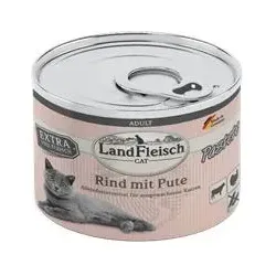 LandFleisch Cat Adult Pastete Rind+Pute | 6x 195g Katzenfutter