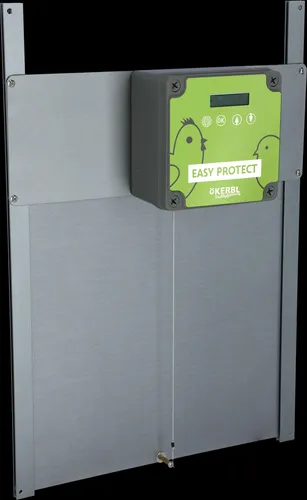 Kerbl Automatische Hühnertür EasyProtect - Komplettset mit Lichtsensor - Kleintierkäfige: Automatische Hühnertür mit Lichtsensor für sicheren Schutz Ihrer Hühner vor Raubtieren, einfach zu installieren und flexibel im Betrieb.