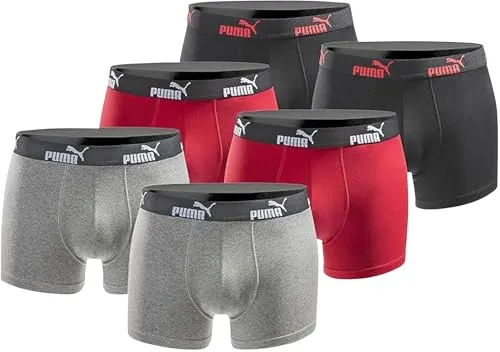 PUMA Boxershort 6er Pack Herren Basic Black Limited Edition in rot von PUMA