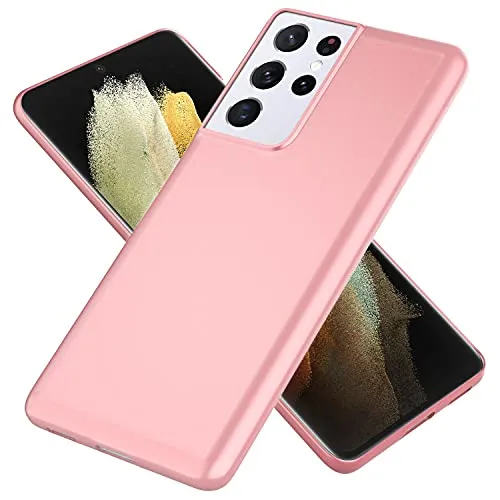 NALIA Ultra Slim Hardcase für Samsung Galaxy S21 Ultra - Anti-Fingerabdruck & 0.5mm Dünn - PUREFIT (Matt & Leicht) - Marke aus Berlin, Farbe:Rose Gold