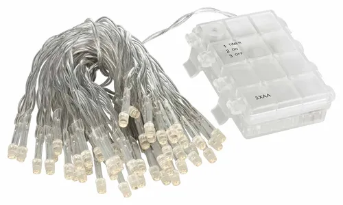 LED Batterie Lichterketten 10-50 LEDs 1,35m-7,35m kaltweiß warmweiß opt. Timer