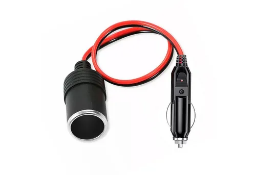 Bolwins N48C KFZ Verlängerungskabel Zigarettenanzünder 30cm 12-24V Auto LKW Netzkabel, Zigarettenanzünder-Stecker (DIN / SAE J563), Zigarettenanzünder-Buchse (21 mm Innendurchmesser, SAE J563) (30 cm), 15A austauschbare Sicherung, geeignet für 12V/24V, kompakte Länge