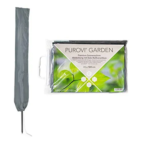 Purovi Schutzhülle für Sonnenschirme, Grau, 35x180 cm