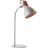 Xxxl Tischleuchte Erena, Taupe - Tischleuchte aus Holz und Metall, schwenkbar mit Schnurschalter, ideal für stimmungsvolle Innenbeleuchtung und modernes Wohndesign.