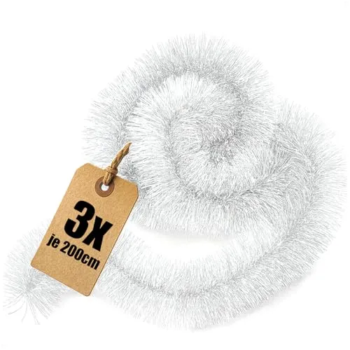 com-four® 600 cm Girlande Weihnachten - 3X 200 cm Tannengirlanden für eine perfekte Weihnachtsdekoration - Weihnachtsdeko für Christbaum