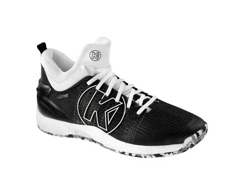 Kempa Unisex Attack Mid Handballschuhe, schwarz/weiß, 48 EU - Herren-Handballschuhe mit MATRYX 2.0 für optimale Stabilität und SOFT FIT für höchsten Tragekomfort. Die MICHELIN Laufsohle bietet ausgezeichneten Grip auf dem Spielfeld.