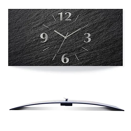 ARTLAND Geräuschlose Wanduhr in Schieferoptik - Wanduhren in modernem Design, geräuschloses Uhrwerk ideal für Schlafzimmer und Büro, Made in Germany, hochwertige UV-beständige Farben sorgen für Langlebigkeit.
