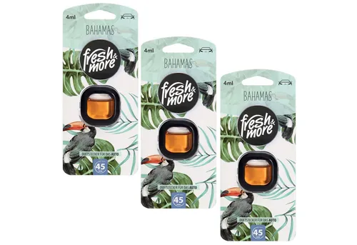 fresh & more Raumduft Auto-Lufterfrischer (4ml 3er Pack), 3-St)