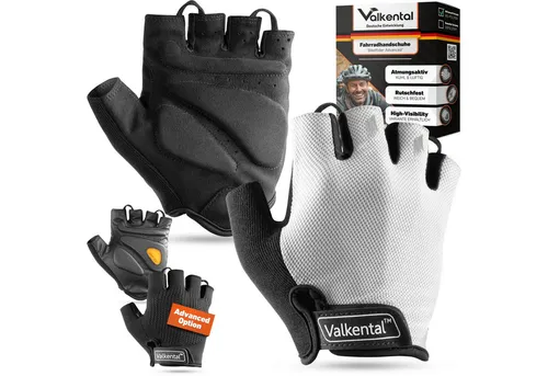Valkental Fahrradhandschuhe – Fingerlose, gepolsterte Radhandschuhe für Herren & Damen - Handschuhe mit hochwertiger Gel-Polsterung für maximalen Komfort und Grip beim Radfahren, ideal für lange Strecken und unterschiedliche Untergründe.