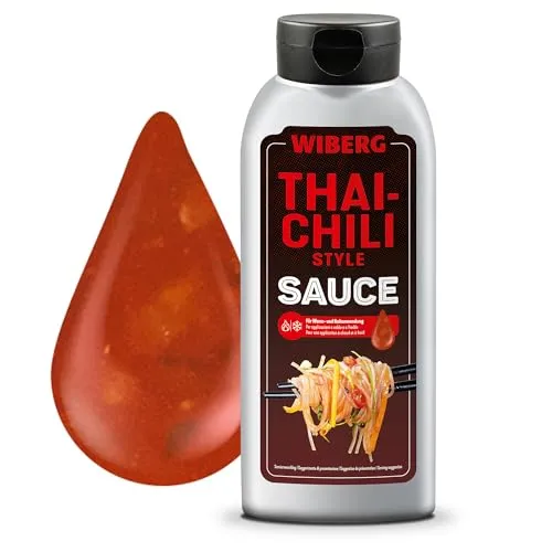 WIBERG Thai-Chili Style Sauce – Scharf-würzige Gourmet-Sauce mit Ingwer und Zitronengras – ideal für Wok- und Pfannengerichte, 750 ml