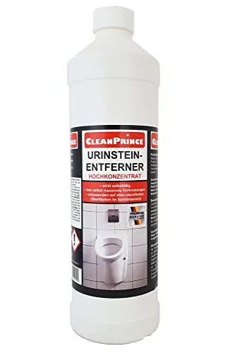 CleanPrince Urinstein Entferner 1000 ml Verkrustungen Seifenreste Rostflecken Urinal WC Reiniger Bidet Toilettenreiniger Gastro Gastronomie Urin Urinlöser Urinentferner