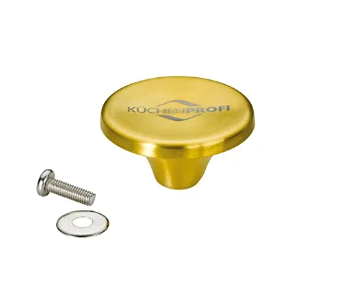 Küchenprofi PROVENCE Deckelknopf messingfarben, Ø 5 cm, Edelstahl rostfrei, hitzebeständig bis 250 °C, Ersatzgriff für Gusseisen Töpfe, Kochtöpfe, Bräter und mehr (0400012900)