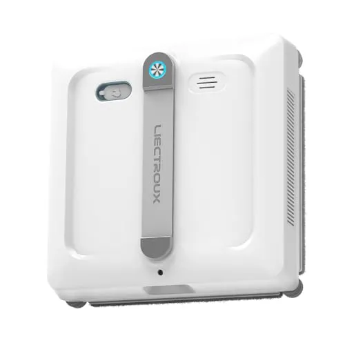 LIECTROUX Fensterputzroboter S9, 2 rotierende Bürsten, Sprühpumpe mit 6 Düsen, bürstenloser Motor, 9 kPa, rahmenlose Fenster, 8 Mikroschalter, Seil + 2-in-1-Kabel, App & Fernbedienung