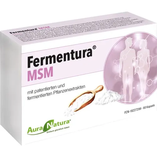Aura Natura Fermentura MSM Kapseln - Hochdosiert & Vegan - MSM Kapseln mit 1.400 mg Methylsulfonylmethan pro Tagesdosis, kombiniert mit fermentierten Antioxidantien für Zellschutz und optimale Nährstoffaufnahme - 60 Kapseln für einen Monat.