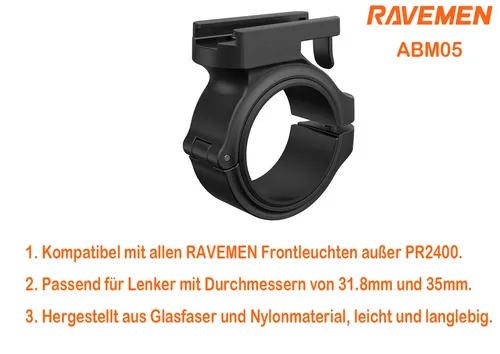 RAVEMEN Fahrradhalterung für Fahrrad Lenker Fahrrad Licht ABM03 ABM05 ABM10