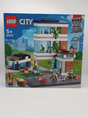 LEGO 60291 City Modernes Familienhaus - Puppenhaus mit Straßenplatten und 4 Minifiguren, umweltfreundlich mit Solarzellen und kreativen Rollenspielmöglichkeiten für Kinder ab 5 Jahren