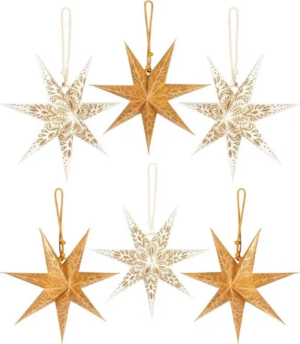 BRUBAKER Papiersterne 6 Weihnachtssterne in gold von BRUBAKER