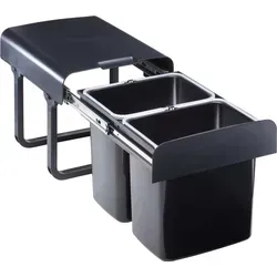 Ekotech Einbau-Abfallsammler EKKO.20 Vollauszug 2x16 Liter schwarz ab 40er Schrankbreite 355x473x365 mm - Schwarz