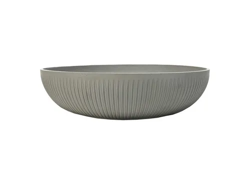 VIVANNO Pflanzschale Fiberglas Grau XXL 34 cm – Modern und Wetterfest - Stilvolle Pflanzschale im skandinavischen Design aus robustem Fiberglas. Ideal für kreative Bepflanzungen drinnen und draußen. Leicht zu transportieren und vielseitig einsetzbar. Mit 34 cm Durchmesser und eleganter Rillenstruktur.