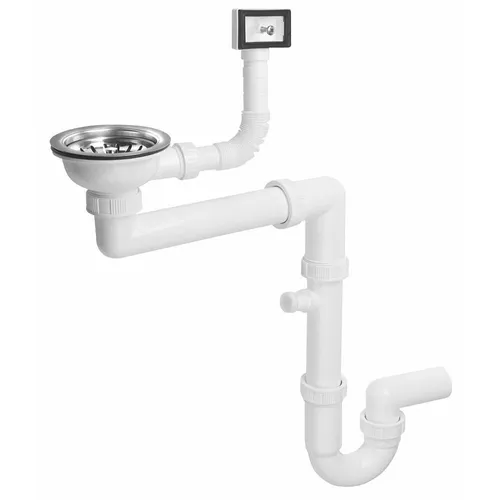 Spülbecken-Siphon raumsparend, mit Überlauf und Anschluss 6/4