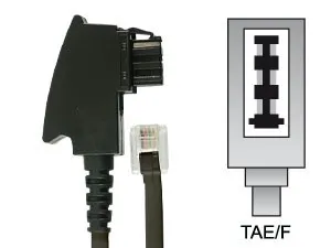 Telefon-Anschlusskabel, TAE/F, 3m, schwarz, internationale Belegung (Pin 3/4)