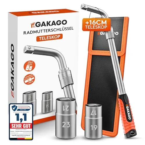 Gakago Teleskop Radmuttern-Schlüssel Set 17/19mm & 21/23mm von Gakago