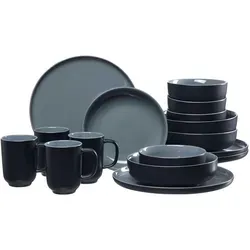 RitzenhoffundBreker Tafelservice Jasper 16-tlg. für 4 Personen - Kombiservice für 4 Personen aus hochwertiger Keramik. Spülmaschinenfest mit eleganter Glanz- und Mattglasur für stilvolle Tischmomente.