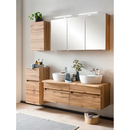 Badezimmer Set VIDAGO-03 mit Doppelwaschtisch und Spiegelschrank