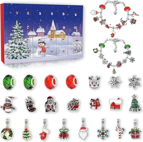 Adventskalender 2024 für Mädchen - Schmuck Charms Armbänder - Adventskalender: Entdecke täglich neue, funkelnde Schmuckstücke und Charms, perfekt für kreative Teenager!