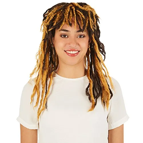 tectake dressforfun Frauenperücke Neandertalerin | Wunderschöne Kunst-Dreadlocks | Macht jedes Neandertaler- und Steinzeitkostüm perfekt