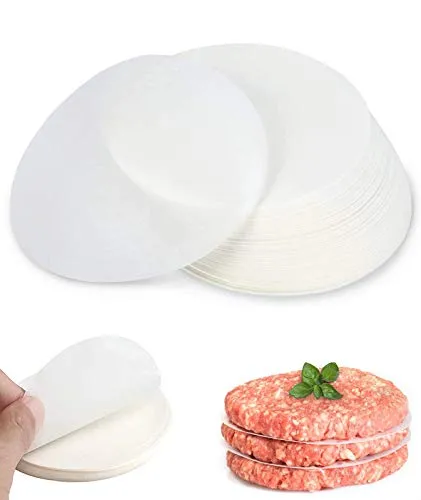 Tang Yuan 500 rundes Hamburgerpapier,Kuchenbackpapier/Antihaftpapier,11 cm rundes Lebensmittelblockpapier,ölabsorbierendes und fettdichtes Papier,Antihaft-Lebensmittelpapier,gesundes Backpapier