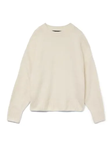 VERO MODA VMBOOM Strickpullover für Damen - Damenpullover aus 53% recyceltem Polyester, ideal für kalte Tage. Bleib warm und stylisch mit einem nachhaltigen Materialmix.