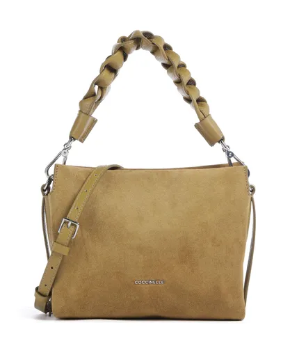 Coccinelle Boheme Suede Umhängetasche 23 cm (Seagras) - Elegante Umhängetasche aus luxuriösem Wildleder in Seagras. Mit verstellbarem Schulterriemen und sicherem Reißverschluss für optimale Sicherheit und individuellen Komfort. Perfekt für jeden Anlass!