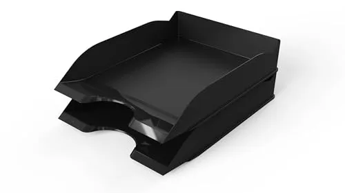 Durable Briefablageschale BASIC A4, schwarz, Abflagefächer stapelbar, 6 Stück, 1701674060