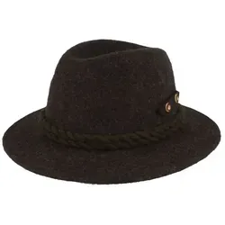 Breiter Filzhut rustikal mit Federlasche grau XL - Caps & Hüte, rustikaler Filzhut aus 100% Wolle mit eleganter Federlasche, ideal für stilvolle Auftritte und Outdoor-Aktivitäten.