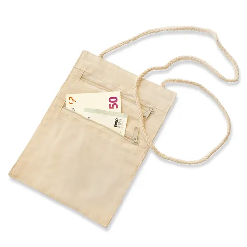 EDUPLAY 230047 Umhängegeldbeutel, Baumwolle, 14 x 17 x 0,3 cm, ohne Motiv, natur