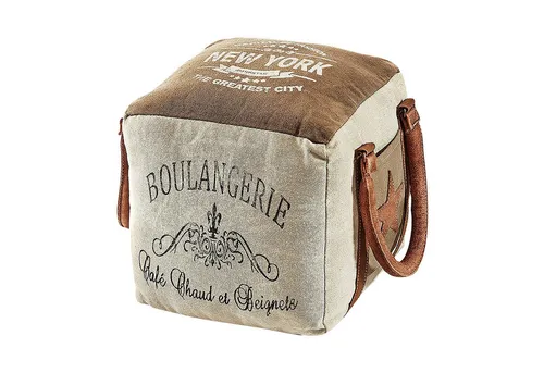 Kobolo Türstopper Boulangerie aus Canvas - Praktischer Türstopper im rustikalen Vintage-Design, handgefertigt aus robusten Materialien, schützt vor zuschlagenden Türen und hinterlässt keine Kratzer.