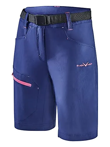 Black Crevice Damen Trekking Shorts, Steel Blue/pink, 36