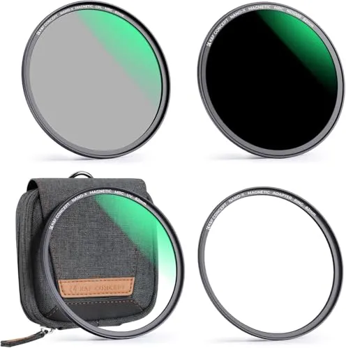 K&F Concept Magnetic Filter Set Nano X-Serie 95mm Magnetisches Schnellwechsel System Quick Swap System MCUV+CPL+ND1000 mit Objektivadapter und Filtertasche