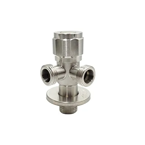 Lazardo Edelstahl Doppel Eckventil Schnellverschluss mit Abgänge 2x 1/2 Zoll für Wandgewinde 1/2