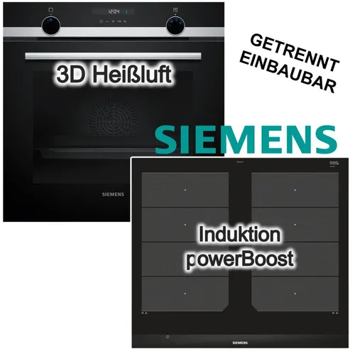 SIEMENS Backofen-Set 3D-Heißluft mit Induktionskochfeld