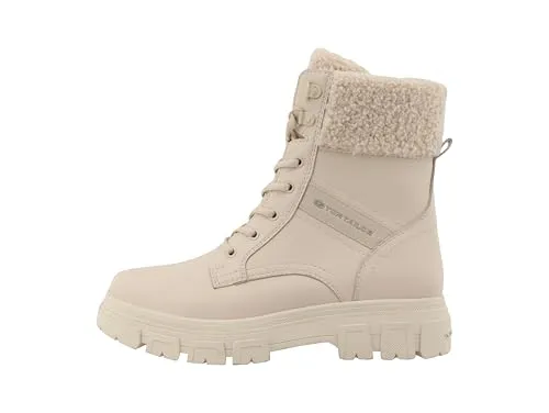 Tom Tailor Schnürstiefel Beige - Wanderschuhe mit stylischem Design, warmem Innenfutter und praktischem Reißverschluss für einfachen Einstieg. Ideal für kalte Tage und vielseitig kombinierbar.