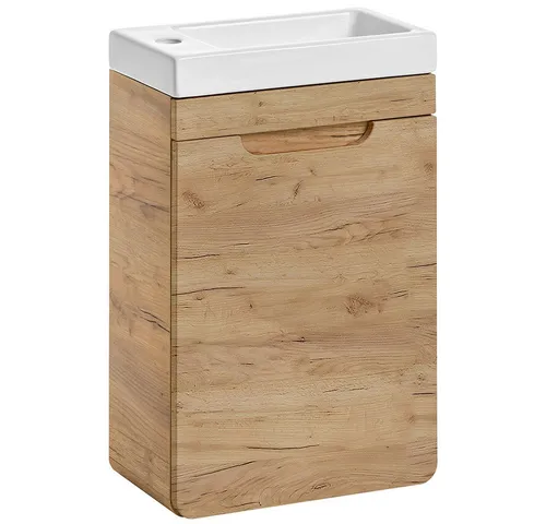Lomadox Waschbeckenschrank LUTON-56-CRAFT - Moderne Waschbeckenunterschränke mit grifflos design und Softclose-Türen. Hochwertige Melaminbeschichtung sorgt für Langlebigkeit und einfache Pflege.