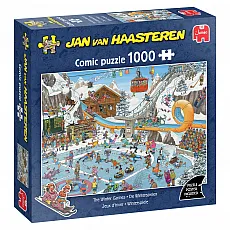 Jan van Haasteren Winter Games 1000 Teile Puzzle - Puzzle mit 1000 Teilen, erlebe die verrückten Abenteuer der Jan van Haasteren Familie in einer witzigen Winterlandschaft voller Details.