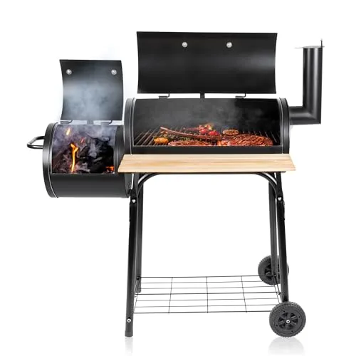 BBQ Collection Rauchergrill mit separatem Räucherofen - Grill und Rauchgerät in einem, ideal für BBQ-Liebhaber, um köstliche Aromen zu erzeugen. Perfekt für Gartenpartys und Grillabende.