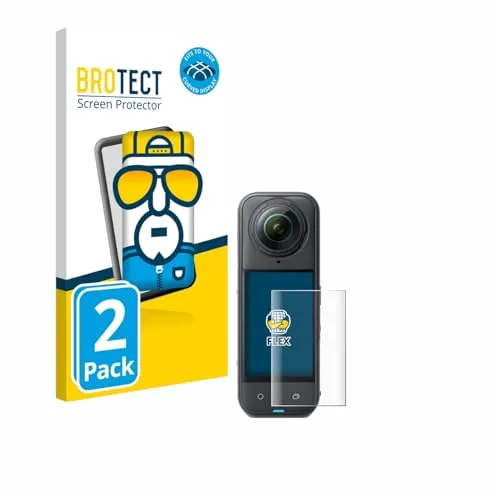 BROTECT 2 Stück Full-Cover Schutzfolie für Insta360 X5 Full-Screen Displayschutz-Folie [3D Curved, Anti-Fingerprint, Kristall-Klar]