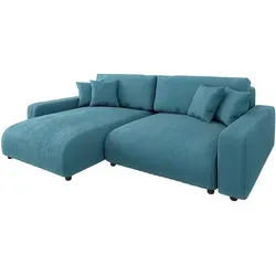 S-Style Möbel Ecksofa Emma mit Bettfunktion in türkis von S-Style Möbel