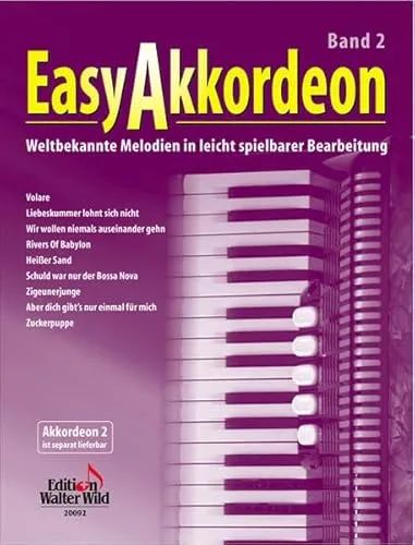 Easy Akkordeon Band 2: Weltbekannte Melodien in leicht spielbarer Bearbeitung.Zu dieser Ausgabe ist auch eine 2. Stimme erhältlich.