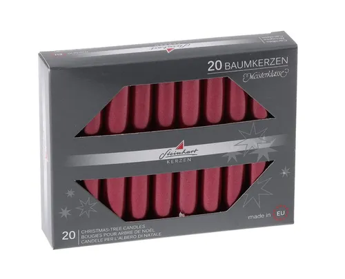 Steinhart Kerzen Adventskerze Baumkerzen Edelglanz Altrot 95 x Ø 13 mm, 20 Stück