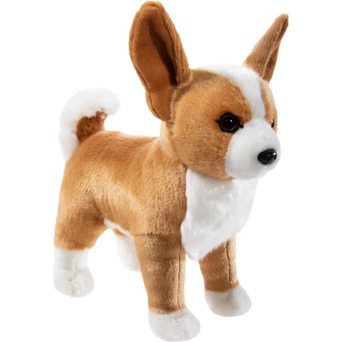 Heunec 230378 - CHIHUAHUA stehend braun, 25 cm - Kuscheltiere aus weichem Synthetikplüsch, drolliger Hundeblick und spitze Ohren, ideal zum Kuscheln und Spielen.